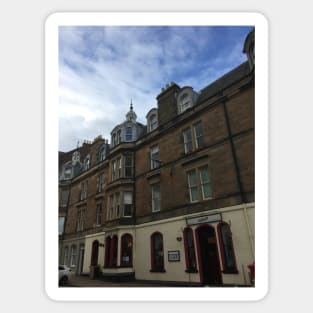 A street scene in Edinburgh, Scotland Sticker